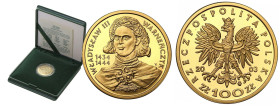 Polish Gold Coins since 1945
POLSKA / POLAND / POLEN / POLOGNE / POLSKO

III RP. 100 złotych 2003 Władysław III Warneńczyk 

Menniczy egzemplarz ...