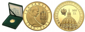 Polish Gold Coins since 1945
POLSKA / POLAND / POLEN / POLOGNE / POLSKO

III RP. 100 złotych 2005 Jan Paweł II 

Moneta w oryginalnym zielonym pu...