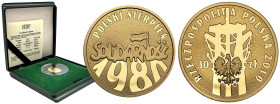 Polish Gold Coins since 1945
POLSKA / POLAND / POLEN / POLOGNE / POLSKO

III RP. 30 złotych 2010 Polski Sierpień 1980 Solidarność 

Moneta w oryg...