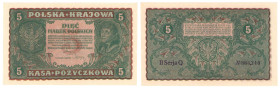 Polish banknotes 1916 - 1948
POLSKA / POLAND / POLEN / POLOGNE / POLSKO

5 marek polskich 1919 seria II-Q 

Pięknie zachowane. Papier sztywny, mi...
