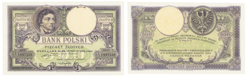 Polish banknotes 1916 - 1948
POLSKA / POLAND / POLEN / POLOGNE / POLSKO

500 ...
