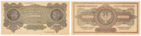 Polish banknotes 1916 - 1948
POLSKA / POLAND / POLEN / POLOGNE / POLSKO

10.000 marek polskich 1922 seria A 

Zagniecenia w okolicach marginesów,...