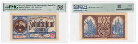 Polish banknotes 1916 - 1948
POLSKA / POLAND / POLEN / POLOGNE / POLSKO

Gdańsk 10.000 marek 1923 PMG 58 

Pięknie zachowany, bez złamań w polu, ...