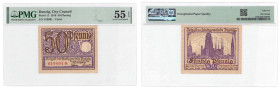 Polish banknotes 1916 - 1948
POLSKA / POLAND / POLEN / POLOGNE / POLSKO

Gdańsk - Notgeld. 50 fenigów 1919 PMG 55 EPQ 

Odmiana z drukiem fioleto...