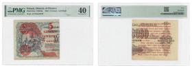 Polish banknotes 1916 - 1948
POLSKA / POLAND / POLEN / POLOGNE / POLSKO

Bilet zdawkowy 5 groszy 1924 LEWY, PMG 40 

Banknot bez oznaczenia serii...