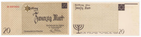 Polish banknotes 1916 - 1948
POLSKA / POLAND / POLEN / POLOGNE / POLSKO

Getto Łódzkie. 20 marek 1940 

Zabrudzenia na stronie odwrotnej, ale ban...