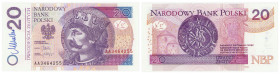 Polish banknotes - PRL and III RP
POLSKA / POLAND / POLEN / POLOGNE / POLSKO

III RP. 20 złotych / zlotych 2012 rok seria AA z podpisem M. Belki 
...