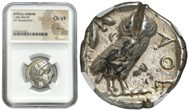 Ancient coins: Greece
Greece, Attica - Athens. Tetradrachm ca. 440-404 BC NGC C...