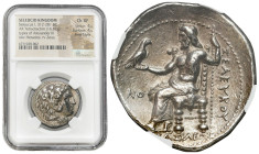 Ancient coins: Greece
Greece, Syria, Tetradrachm, Seleucus I 312-280 BC, Seleukeia ad Tigrim NGC Ch XF 
AW: Głowa Heraklesa w skalpie lwa, w prawo
...
