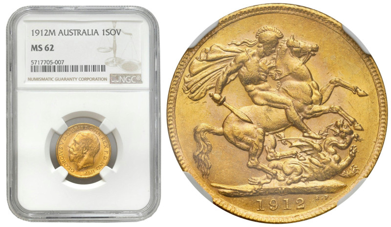 Australia
Great Britain/Australia. George V. 1 sovereign 1912 Melbourne NGC MS6...