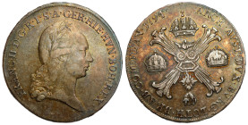 Austria
Austrian Netherlands. Francis II (17921835). Thaler (Kronentaler) 1794 B, Kremnica 

Ładnie zachowany z kolorową patyną dodającą uroku.

...