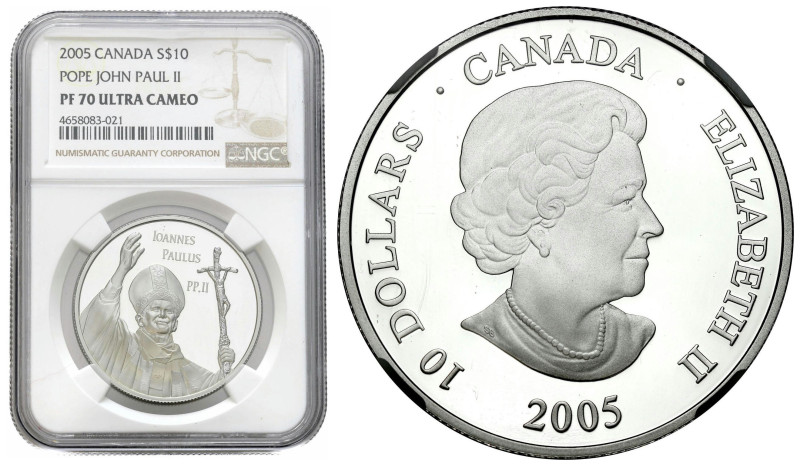 Canada
Canada. 10 Dollars 2005, Pope John Paul II NGC PF70 ULTRA CAMEO (MAX) 
...