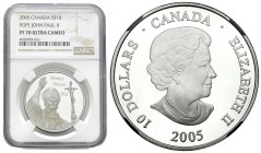 Canada
Canada. 10 Dollars 2005, Pope John Paul II NGC PF70 ULTRA CAMEO (MAX) 

Piękny, menniczy egzemplarz ze wspaniałym, głębokim lustrem i matowy...