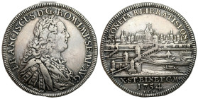 Germany
Germany, Regensburg-city. Francis I (1745-1765). Thaler (Thaler) 1754, Regensburg 
AW: Popiersie w prawo
RW: Panorama miasta

Poprawiane ...