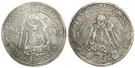 Germany
Germany, Saxony-Weimar. Frederick William I and John III (15731603). Thaler (Thaler) 1584, Saalfeld 

Wiekowa patyna, ryski w polu. Rzadki....