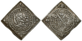 Germany
Germany. Saxony. Johann Georg II and August (1611-1615) Clip Thaler (Thaler) a 1614, Dresden 
AW: Półpostać władcy w zbroi, w prawo z miecze...