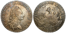 Germany
Germany, Prussia. Frederick II the Great (1740-1786). Thaler (Thaler) 1786 A, Berlin 

Graffiti na rewersie.

Details: 21,92 g Ag 
Condi...