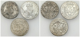 Germany
Germany, Prussia. Frederick II (17401786). Six-piece 1756 C, 1756 B, 1757 C, set of 3 

Resztki połysku w tle. Różne mennice.&nbsp;

Deta...