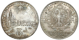 Germany
Germany, Free City of Frankfurt, Thaler (Frankfurt) 1772 
AW: Panorama miasta z fortyfikacjami i rzeką Men, poniżej kaduceusz między dwoma l...