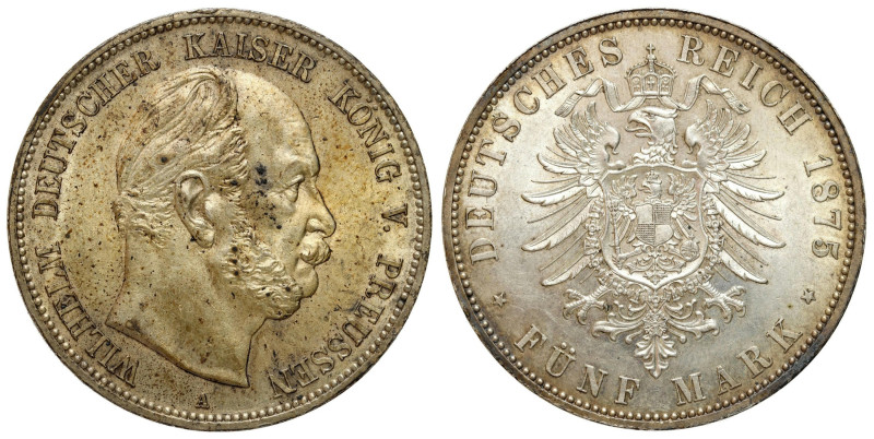 Germany
Germany, Prussia. Wilhelm I (18611888). 5 Mark 1875 A, Berlin - BEAUTIF...