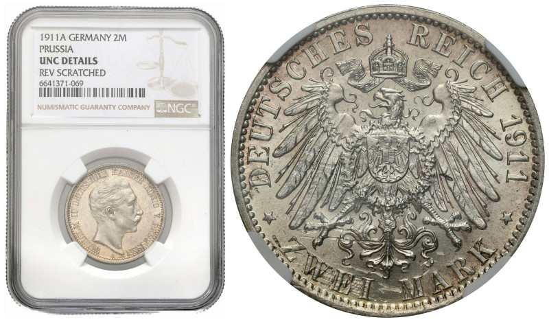 Germany
Germany, Prussia. 2 marks 1911 A, Berlin NGC UNC 

Pięknie zachowane....