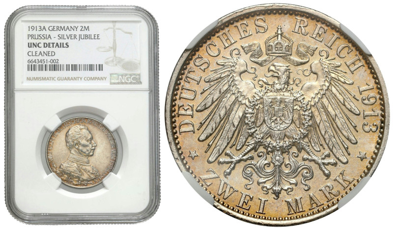 Germany
Germany, Prussia. 2 marks 1913 A, Berlin NGC UNC 

Moneta z gradingu ...