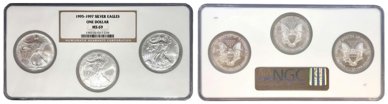 USA - United States of America
USA. 1 Dollar 1995-1997 NGC MS69 (2 MAX), set of...