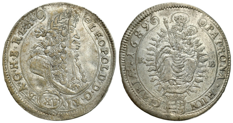 Hungary/Transylvania
Hungary, Leopold I (16581705). 15 kreuzer 1689 KB, Kremnic...