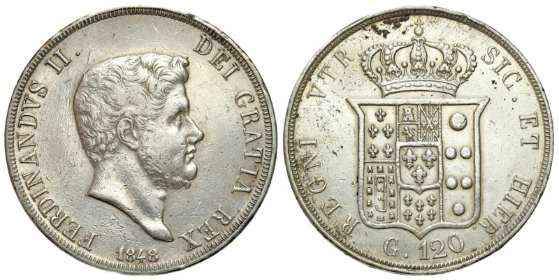 Italy and the Vatican
Italy, Sicily. Ferdinand II (18301859). Piastra = 120 gra...