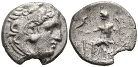 KINGS of MACEDON. Alexander III the Great (336-323 BC). Lampsakos. (circa 310-301 BC).
AR Drachm (17mm 3.77g)
Obv: Head of Herakles to right, wearin...