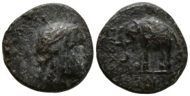 SELEUKID KINGS OF SYRIA. Antiochos III ‘the Great’ (222-187 BC)
AE Bronze (12.7mm 1.8g)
Obv: Laureate head of Apoll right.
Rev: BAΣΙΛΕΩΣ ANTIOXOY. ...