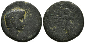 PHRYGIA. Acmoneia. Augustus, (27 BC-AD 14)
AE Assarion (17.5mm 3.84g)
Obv: Laureate head of Augustus to right; to right, lituus.
Rev: Nike advancin...