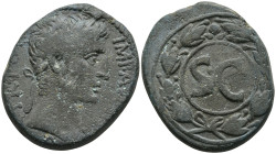 SYRIA. Seleucis and Pieria. Antioch. Augustus (27 BC-14 AD)
AE Bronze (26.4mm 15.29g).
Obv: IMP AVGVST TR POT, laureate head right
Rev: Large SC in...