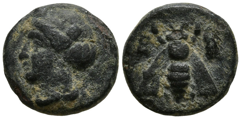 IONIA. Ephesos. (Circa 375-325 BC)
AE Bronze (11.6mm 1.4g)
Obv: Female head le...