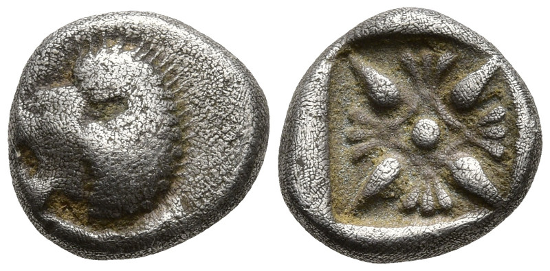 IONIA. Miletos. (Late 6th-early 5th centuries BC).
AR Diobol or Hemihekte (9.6m...