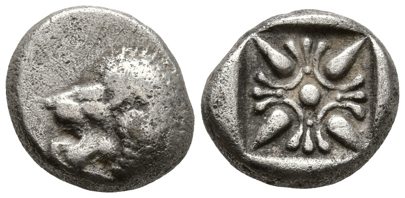 IONIA. Miletos. (Late 6th-early 5th centuries BC).
AR Diobol or Hemihekte (9mm ...