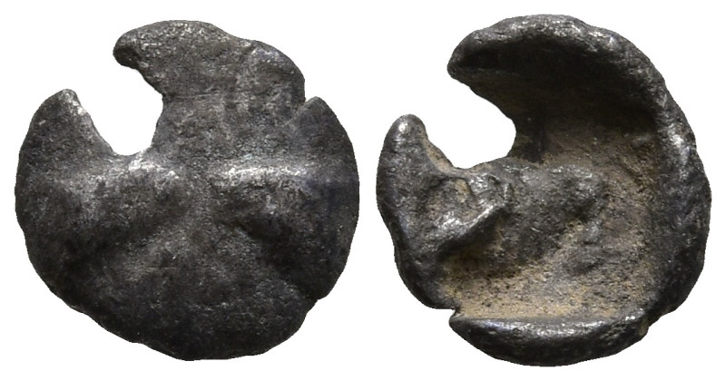 CARIA. Uncertain mint (Circa 450-400 BC)
AR Tetartemorion (6.5mm 0.13g)
Obv: F...