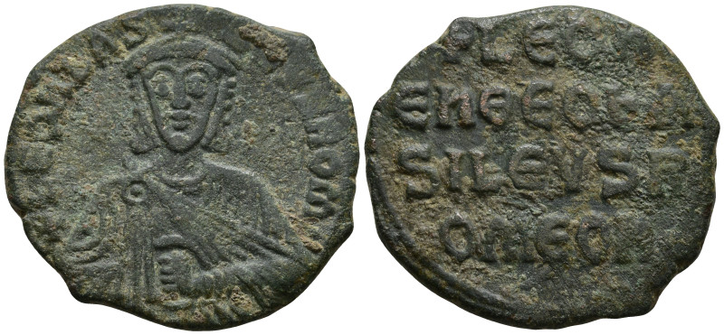 Leo VI the Wise (886-912 AD). Constantinople
AE Follis (23.4mm 6.33g)
Obv: + L...