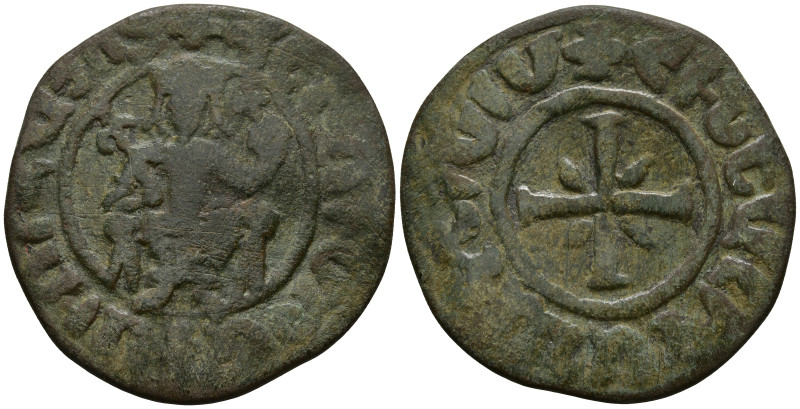 ARMENIA. Hetoum I (1226-1270 AD)
AE Tank (29.2mm 7.02g)
Obv: Hetoum seated fac...