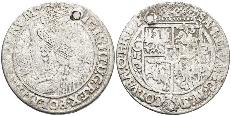 POLAND. Sigismund III Vasa (1587-1632 AD).
AR Ort 1621 (30.4mm 6.5g)
Obv: SIGI...