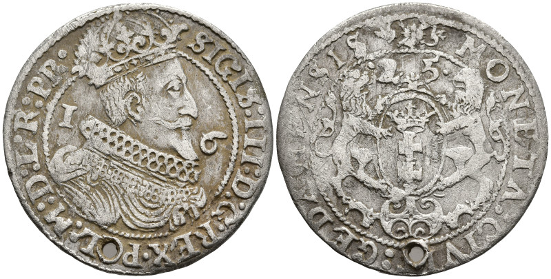 POLAND. Sigismund III Vasa (1587-1632 AD)
AR 1/4 Thaler (30.3mm 6.43g)
Obv: SI...