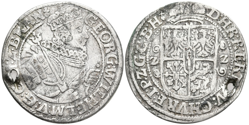 GERMANY. Brandenburg-Prussia. Georg Wilhelm (1619-1640 AD). Königsberg.
AR 1/4 ...