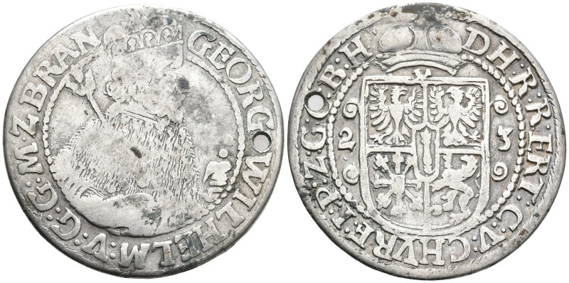 GERMANY. Brandenburg-Prussia. Georg Wilhelm (1619-1640 AD). Königsberg.
AR 1/4 ...