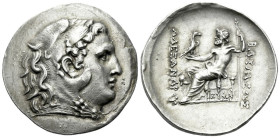 Kingdom of Macedon, Alexander III, 336-323 and posthumous issues Mesembria Tetradrachm circa 225-175, AR 34.00 mm., 16.83 g.
Head of Heracles r., wea...