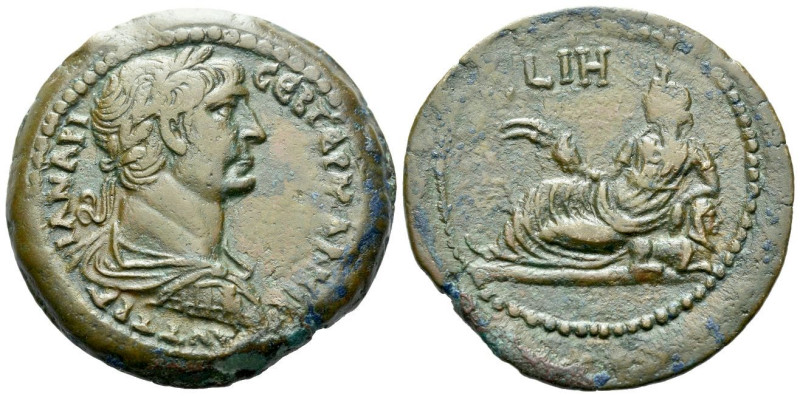 Egypt, Alexandria Trajan, 98-117 Drachm circa 114-115 (year 18), Æ 34.80 mm., 21...