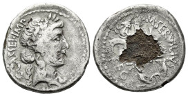 C. Cassius Longinus Plated denarius, M. Servilius, legatus 42, AR 18.00 mm., 3.55 g.
Laureate head of Libertas r. Rev. Crab, holding apluster in its ...