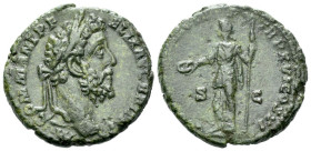 Commodus, 177-192 As Rome 190-191, Æ 24.00 mm., 9.50 g.
Laureate head r. Rev. Concordia standing l., holding patera and sceptre. RIC 589.

Rare. Gr...