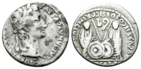 Octavian as Augustus, 27 BC – 14 AD Denarius Lugdunum circa 2 BC - AD 4, AR 17.00 mm., 3.61 g.
Laureate head r. Rev. Caius and Lucius standing facing...