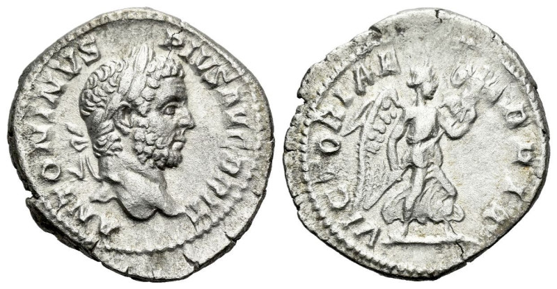 Caracalla, 198-217 Denarius Rome circa 210-211, AR 18.00 mm., 3.23 g.
Laureate ...