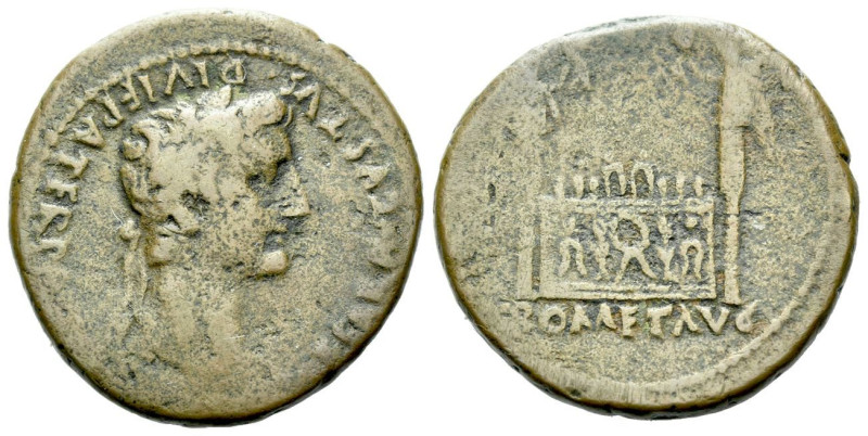 Octavian as Augustus, 27 BC – 14 AD As Lugdunum 10-14, Æ 26.00 mm., 10.22 g.
La...